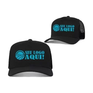 Kit 5 Boné Aba Curva Trucker Tela Personalizado Logo Nome